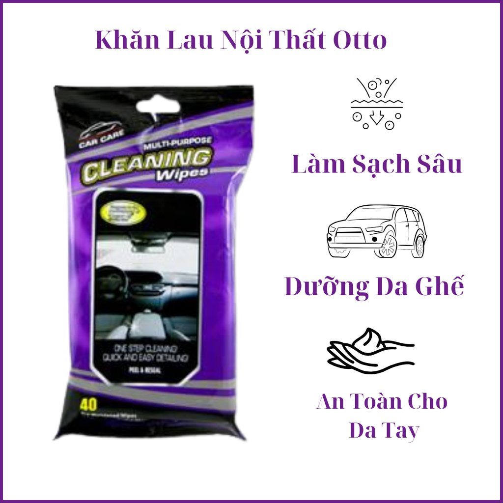 Khăn lau Đa Năng  Nội Thất Xe Ô Tô 40 Tờ - USA