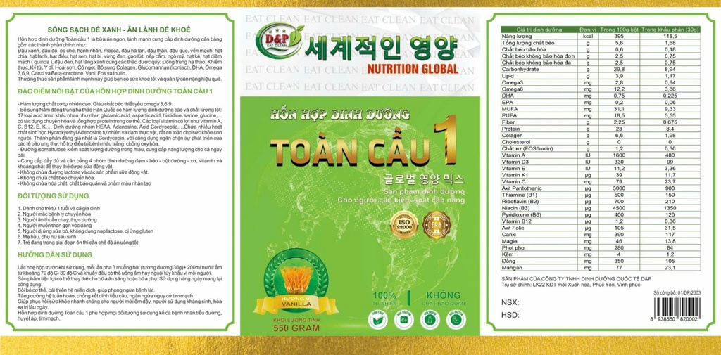 Hỗn Hợp Dinh Dưỡng Toàn Cầu 1