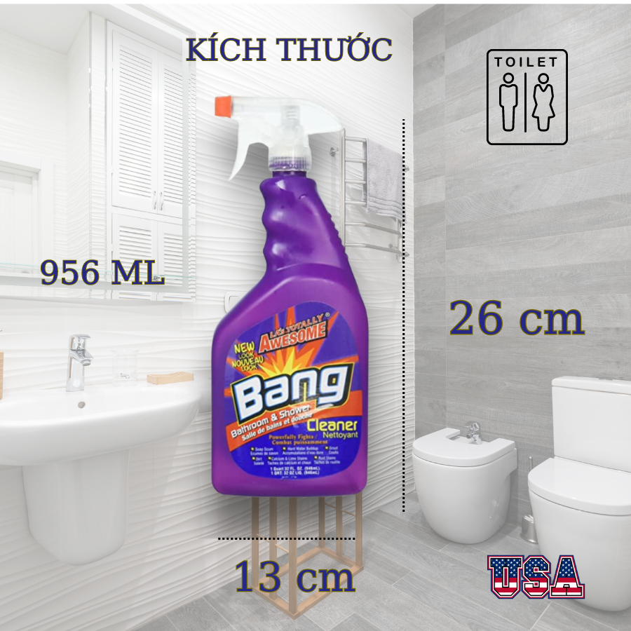 Xịt Tẩy Nhà Vệ Sinh BANG-Bathroom Cleaner. 949ml USA