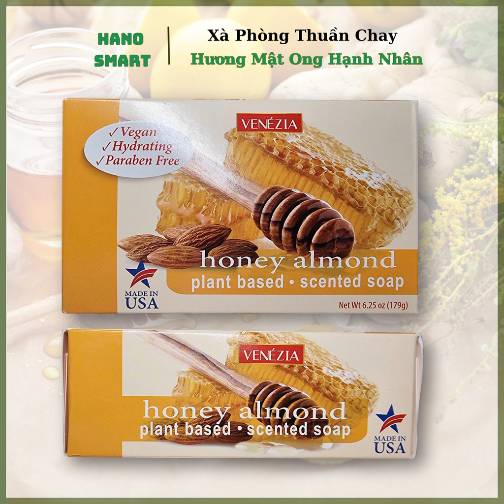 Xà Phòng Mật Ong Dưỡng Ẩm Thuần Chay Venezia USA 179G