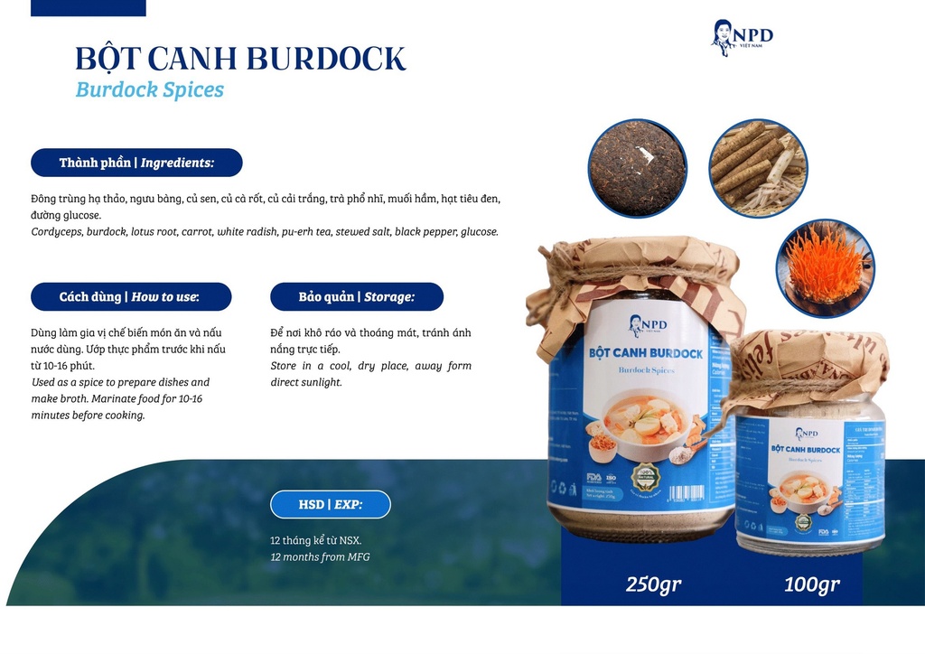 Bột canh Burdock 20 gói .