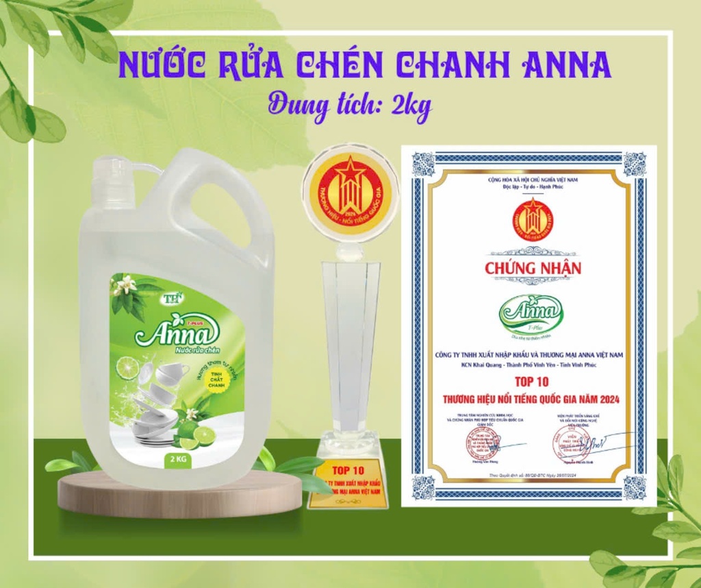 Nước rửa chén Anna Hương chanh 2L