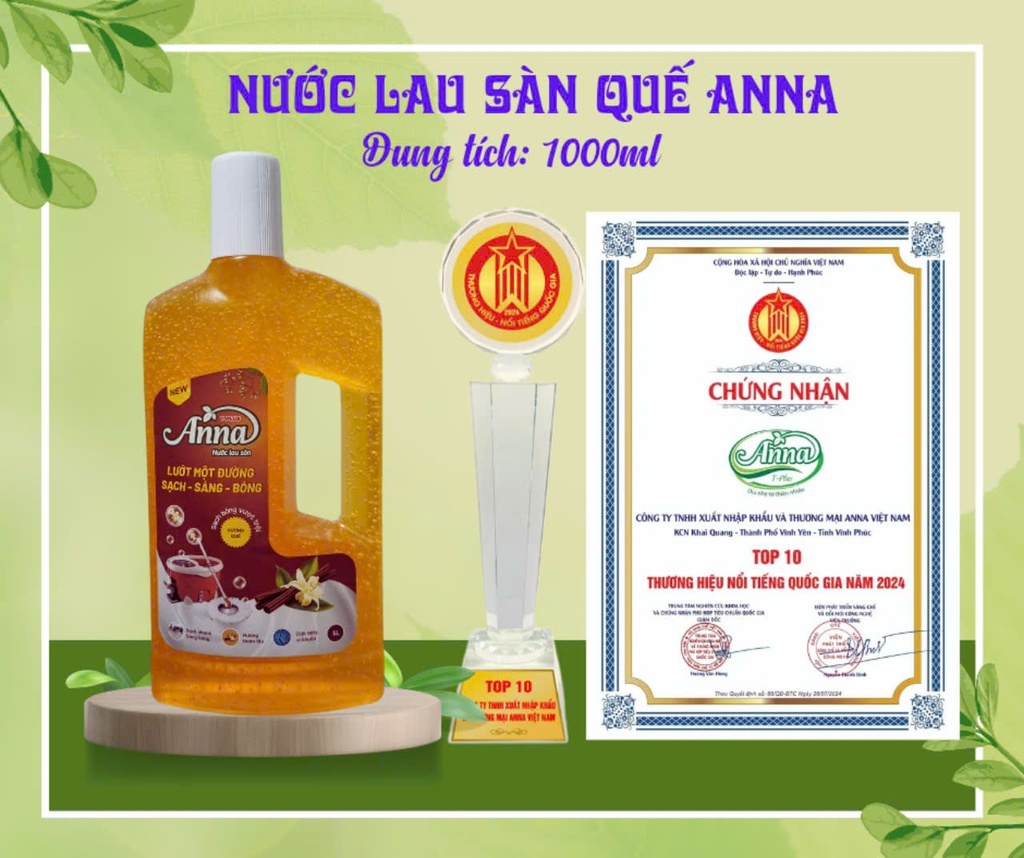 Nước lau sàn Anna hương quế 1L