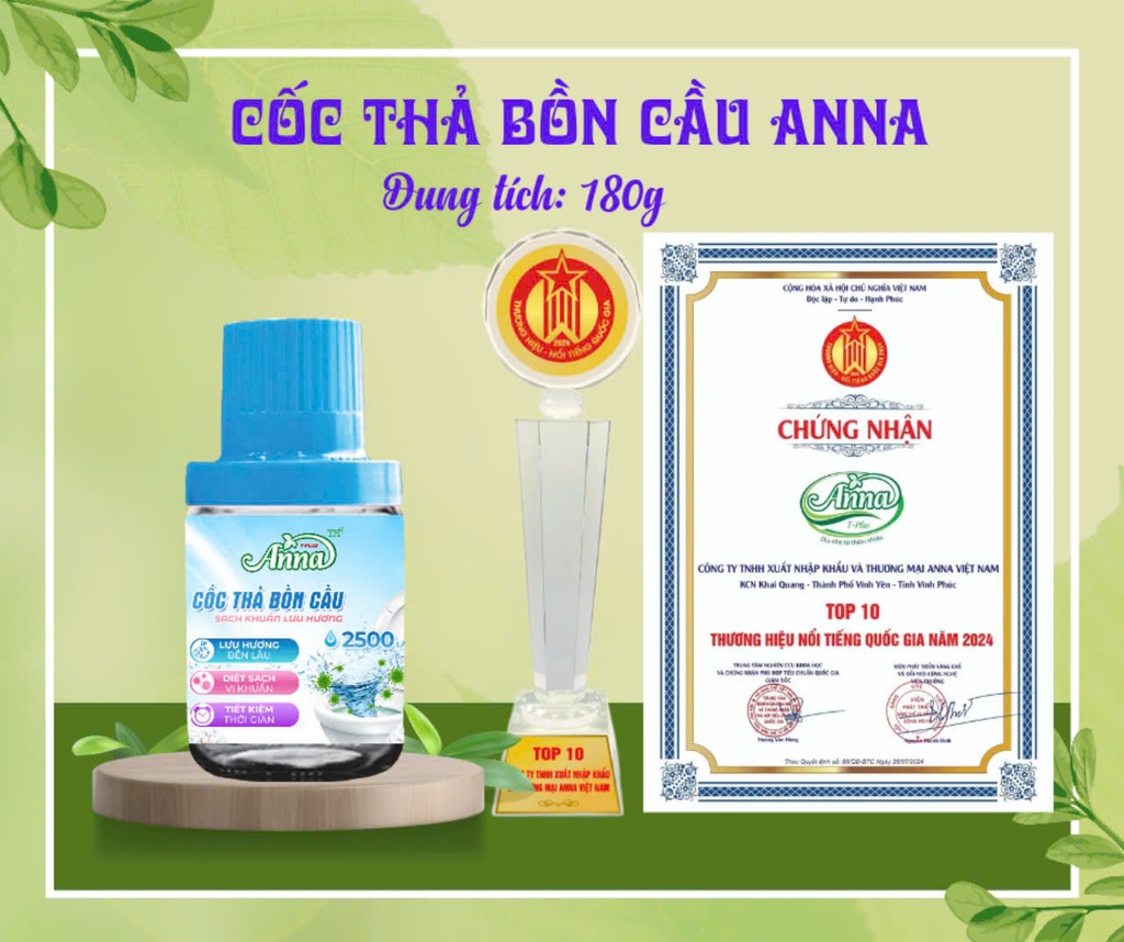 Cốc thả bồn cầu Anna 280g