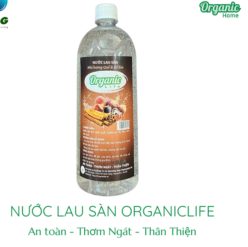 Nước Lau Sàn Hương Quế Bồ Hòn Organic 1L.